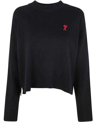 Ami Paris Adc Crew Neck Sweater - Black