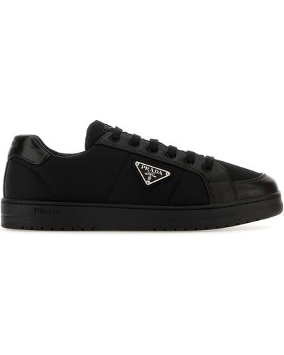 Prada Re-Nylon And Nappa Leather Downtown Sneakers - Black