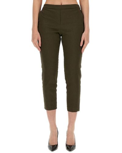 Theory Linen Trousers - Green