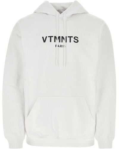 VTMNTS Cotton Blend Oversize Sweatshirt - White