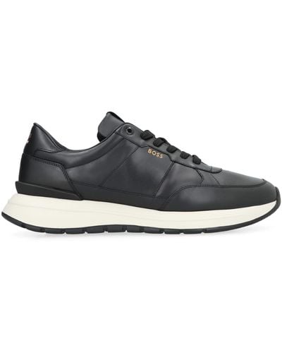 BOSS Jace Leather Low-top Sneakers - Black