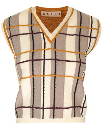Marni Vest With Checked Patchwork Pattern - Multicolour