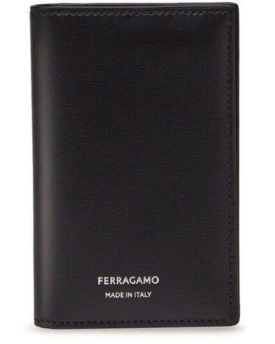 Ferragamo Logo Stamp Bi-fold Wallet - Black