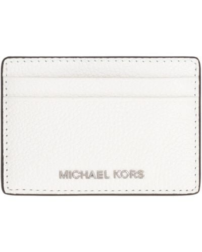 MICHAEL Michael Kors Pebbled Calfskin Card Holder - White