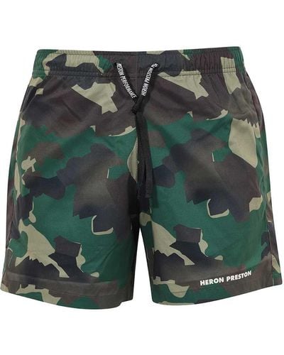 Heron Preston Printed Techno Fabric Bermuda-shorts - Green