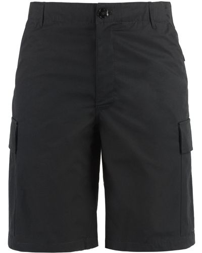 KENZO Cotton Cargo Bermuda Shorts - Black