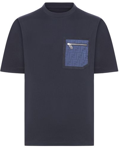 Fendi Tshirt L.J.Ff Pocket - Blue