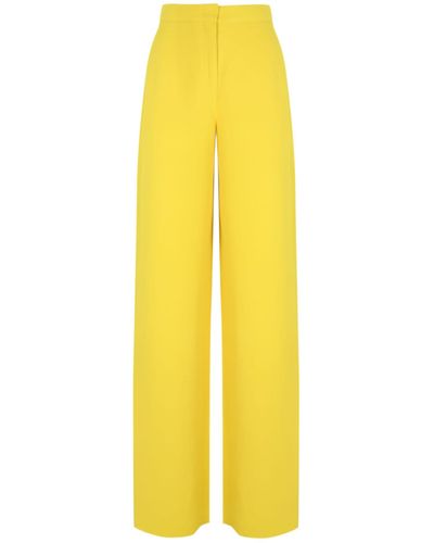 Max Mara Studio Gary Viscose And Linen Trousers - Yellow