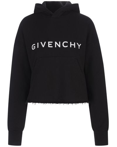 Givenchy Archetype Hoodie In Black Gauzed Fabric