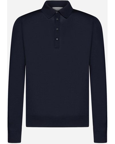 Piacenza Cashmere Wool Polo Shirt - Blue