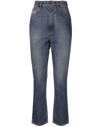 Alaïa Cotton Denim Jeans - Blue