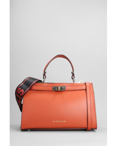 Marc Ellis Queen M Hand Bag In Orange Leather - Red
