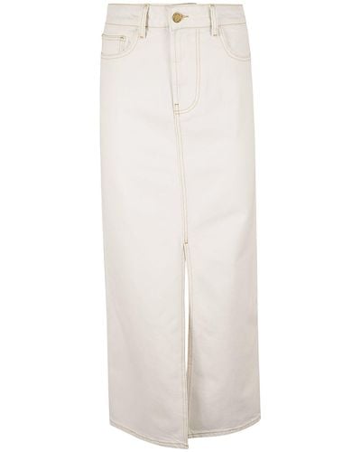 Philosophy Di Lorenzo Serafini Front Slit 5 Pockets Denim Skirt - White
