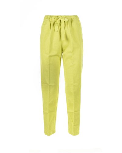 Myths High-Waisted Pants With Drawstring - Yellow