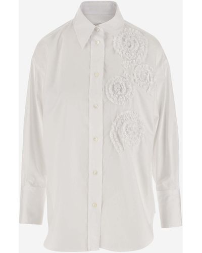Alberto Biani Cotton Shirt With Embroidery - White