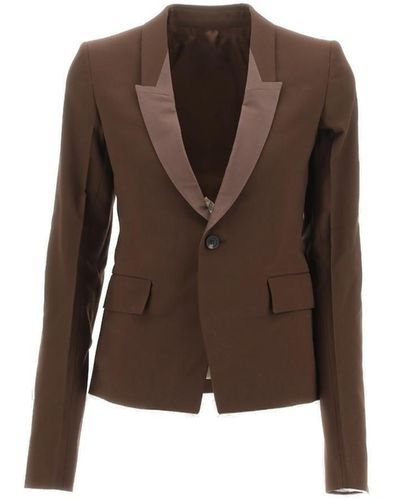 Rick Owens Single-breasted Tailored Blazer - Brown