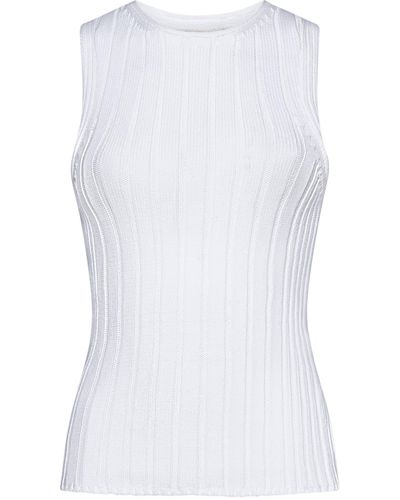 Khaite Manu Cotton-blend Knit Tank Top - White