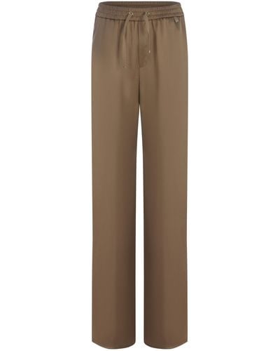 Herno Trousers Made Of Satin - Brown