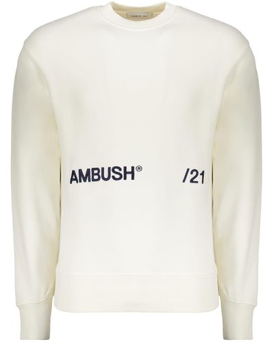 Ambush Logo Embroidered Cotton Sweatshirt - White