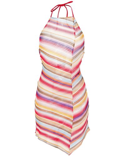 Missoni Striped Crochet-Knit Beach Dress - Pink