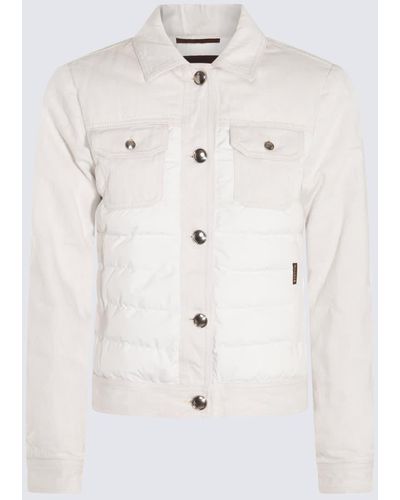 Moorer Ecru Cotton Petunia Down Jacket - White