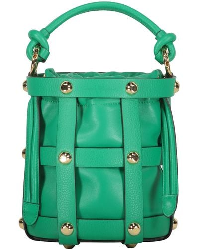 Ferragamo Leather Bucket Bag - Green
