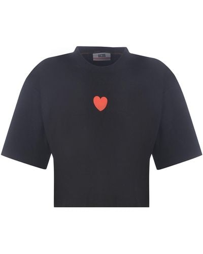 Gcds T-shirt Lovely In Cotone - Black