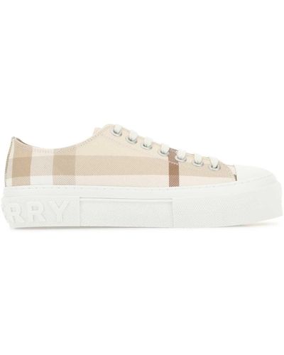 Burberry Embroidered Canvas Sneakers - White