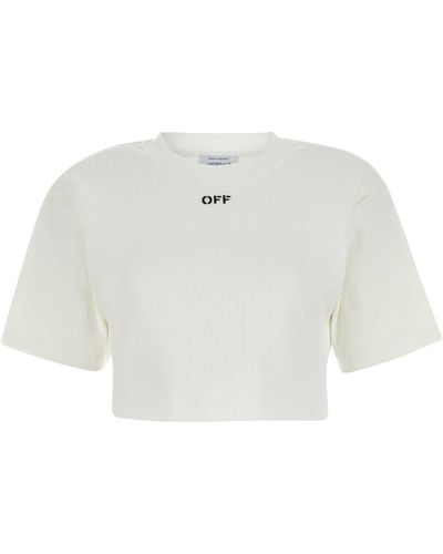 Off-White c/o Virgil Abloh Stretch Cotton T-Shirt - White