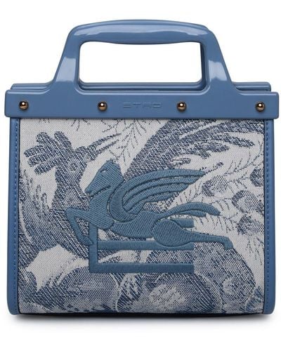 Etro Two-Tone Fabric Bag - Blue