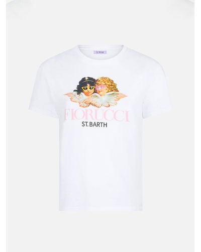 Mc2 Saint Barth Cotton T-Shirt With Fiorucci Print Fiorucci Special Edition - White