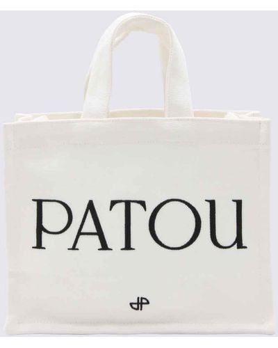 Patou Cotton Small Tote Bag - White
