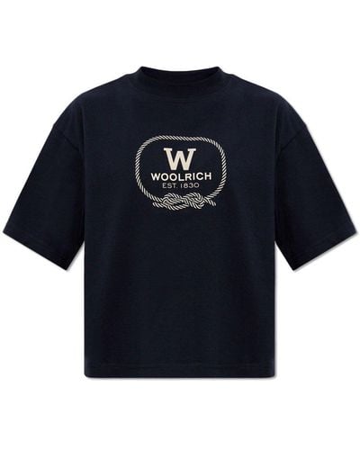 Woolrich Oversize T-shirt, - Blue