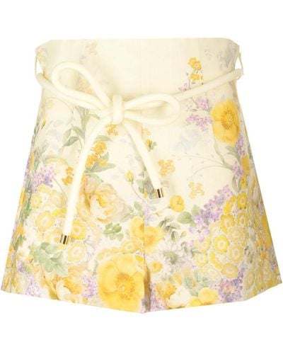 Zimmermann Harmony Shorts With Floral Print - Metallic