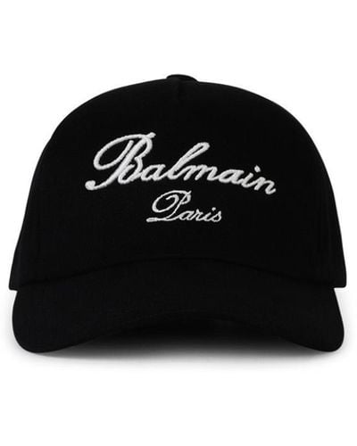 Balmain Signature Cotton Cap - Black
