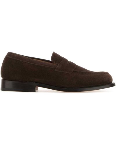 Tricker's Suede Repello Loafers - Brown
