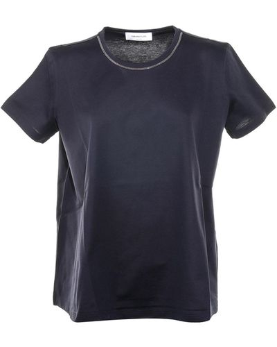 Fabiana Filippi T-Shirt With Glitter Detail - Blue