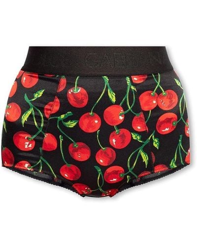 Dolce & Gabbana High-Rise Underwear Shorts - Red