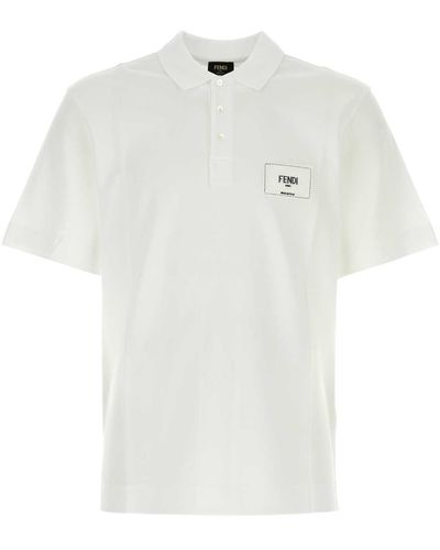 Fendi Piquet Polo Shirt - White