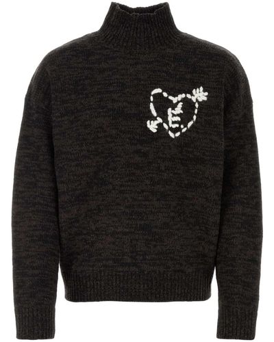 Etudes Studio Two-Tone Wool Sweater - Black