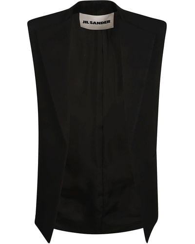 Jil Sander V-neck Tailored Vest - Black