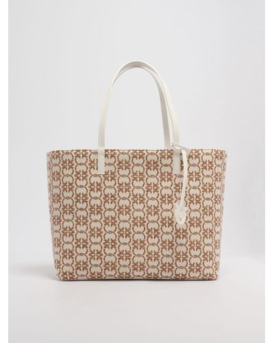 Pinko Carrie Shopper Shopping Bag - Natural