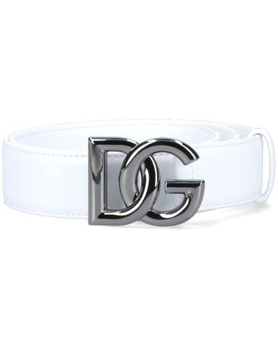 Dolce & Gabbana 'dg' Logo Belt - White