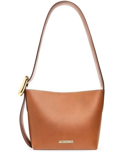 Jacquemus Buckled Small Bucket Bag - White