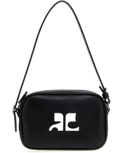 Courreges 'Slim Leather Camera Bag' Shoulder Bag - Black