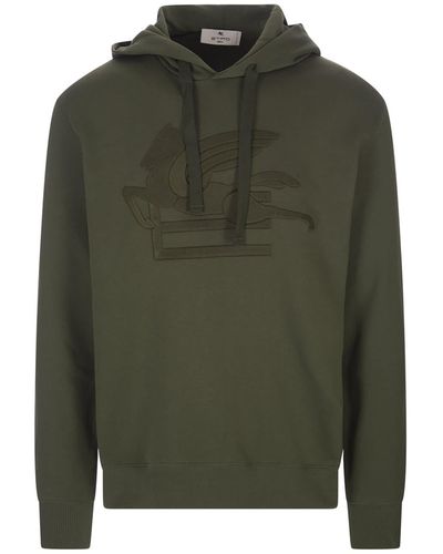 Etro Hoodie With Logo - Green