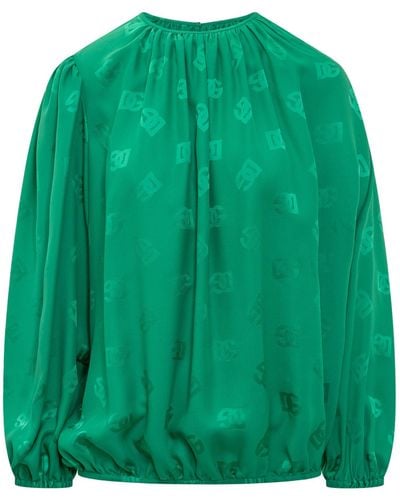 Dolce & Gabbana Top With Logo - Green