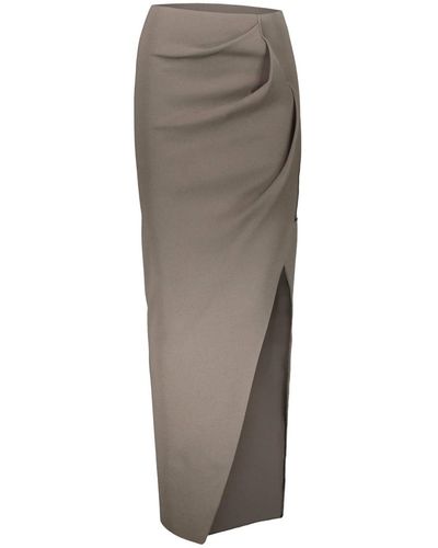 Rick Owens Strobe Rent Skirt In Stretch Knit Viscose Clothing - Grey