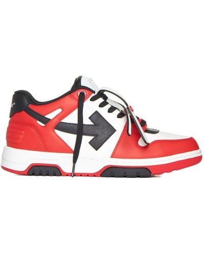 Off-White c/o Virgil Abloh Out Of Office Leather Trainers - Red