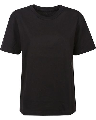 T By Alexander Wang Puff Logo Bound Neck Essential T-Shirt - Black